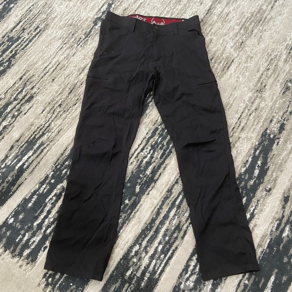 Wrangler Outdoor Pants Mens 32 x 30 Black Flex Waist Straight Leg Cargo Active - Picture 1 of 9